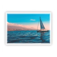 A4 Glass Cutting Board - Sailboat Photo