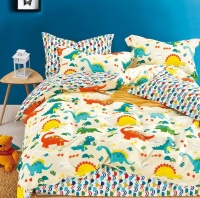 Linen Boutique - Kids Cotton Duvet Cover 3 pieces Set - Colourful Dinosaurs Photo