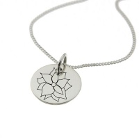 Poinsettia of December Birth Flower Sterling Silver Necklace Photo