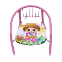 BetterBuys Kids / Kiddies Cushioned Metal Chair with Squeaky Sound - Pink Photo