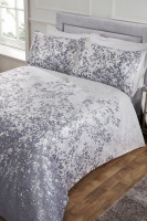 I Saw it First - Silver Printed Jacquard Leaves Duvet Cover Set - Double Photo