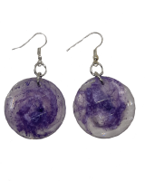 Designs by Ilana - Faceted Resin Earrings with Purple Swirl Photo