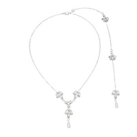 Olive Tree - Necklace With Back Chain 06 - Bridal/Formal - Silver Photo