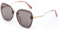 You & I Ladies Brown Rimless Sunglasses - Gold Photo