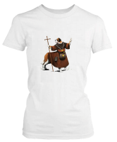 PepperSt Ladies White T-Shirt - Holy Dog Photo