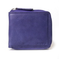 NUVO - AW156 Genuine Leather Blue Zip Around Wallet Photo