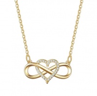 Lucid Gorgeous Infinity Heart Minimalist Necklace - Gold Photo