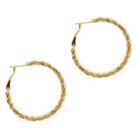 SISTA Jewellery Sista Gold Textured Twisted Hoop Earrings-SE2 Photo