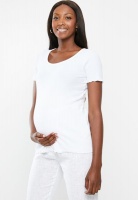 Women's Cotton On Maternity Lettuce Edge Scoop Short Sleeve Top - White Photo