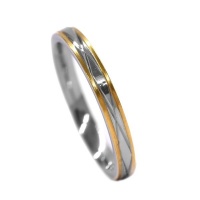 Androgyny 3mm Two Tone Etched Ring Band Stainless Steel-AR4 Photo
