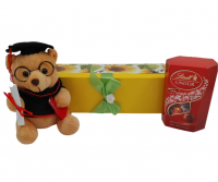 Graduation Teddy Bear & Chocolate Gift Box Set - White Photo