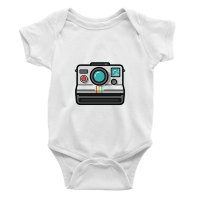 PepperSt Long Sleeve Baby Grow - Camera - White Photo