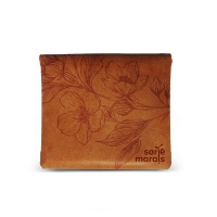 Small Botanical Genuine Leather Credit Card Wallet Photo