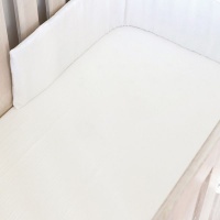 PHLO Studio - White Muslin Large Cot Fitted Sheet Photo