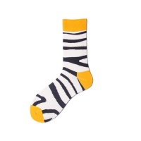 Socks - Black & White Zebra with Yellow Trim Photo