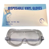 SourceDirect Disposable Vinyl Gloves and Safety Goggles Photo