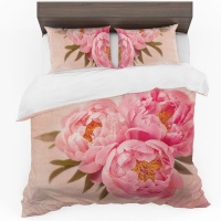 Print with Passion Pink Vintage Floral Duvet Cover Set Photo