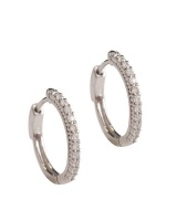 0.12ctw Clear CZ Hoop Earring with lock in 925 Sterling Silver Photo