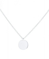 Unexpected Box 14 mm Sterling Silver Plain Round Plate necklace Photo