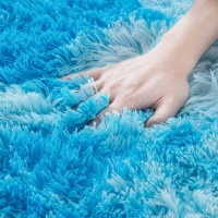 Fluffy 200 x 150 Carpet Blue - Shaggy & Foldable Rug Blue Photo