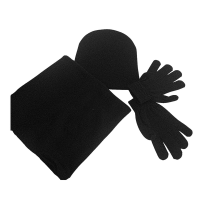 Black Beanie Scarf & Glove Combo Photo