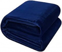 Gracesi Kids Fleece Flannel Blanket with Sewn in Foot Compartment PediPocket Navy Photo