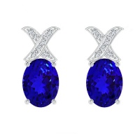 Civetta Spark Oval XO Earrings- Swarovski Sapphire Crystal Photo