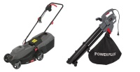 Power Plus 1000W Lawnmower And 3300W Leaf Blower Bundle Photo