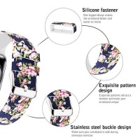 POMME Navy & Pink Floral Silicone Apple Watch Replacement Strap - 38mm/40mm Photo