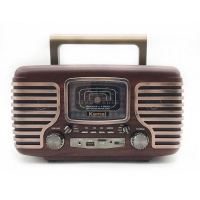 JRY FM/AM/SW 3 Band Radio with USB/TF/BT/AUX Speaker - Brown Photo