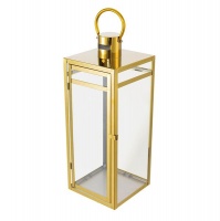Decorative Glass Lantern for Candles - Gold Photo