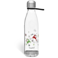 Hoppla Christmas Reindeer Bubup Tritan Water Bottle 750ml - Black Photo