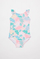 Pop Candy Kid's Tropical one piece swimsuit with frills - multi Photo