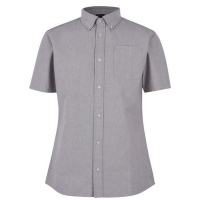 Firetrap Men's Short Sleeve Oxford Shirt - Grey - Parallel Import Photo