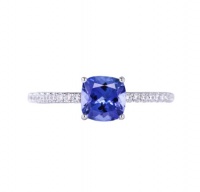 Lucid 925 Sterling Silver 4 Claw Tanzanite Micro Zircon Engagement Ring Photo