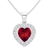 Stella Luna Heart Necklace with Swarovski Ruby Crystal Rosegold Photo