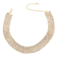 Adoria Gold Crytsal Statement Necklace For Bridal Wear Photo