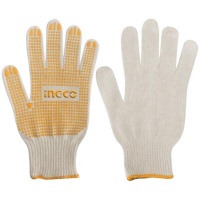 Ingco - Cotton Knitted Gloves - Yellow Extra Large Photo