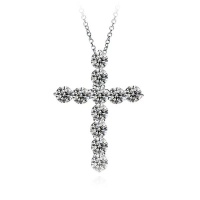 LGM Stainless Steel Women's Necklace Iced out Cross Photo