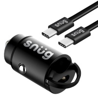 Snug Mini PD 30W Car Charger With Type-C To Type-C Cable-Black Photo