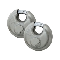Yale Essential Satin Chrome Padlock 70Mm Duo Pack Photo
