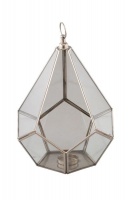 Glass Geometric Decorative Lantern - Silver Photo