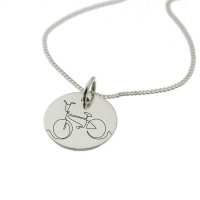 Bicycle Engraved on Sterling Silver with Chain Photo