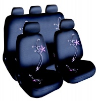 AutoKraft 9 Piece Universal Seat Cover Set - Floral Photo