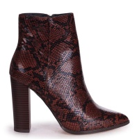 Linzi Ladies LUCY Boots - Brown Snake Photo