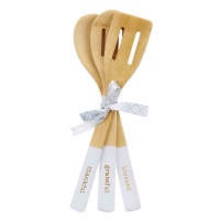 Christian Art Gifts Thankful Grateful Blessed - Bamboo Spoon Set Photo