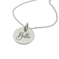 ""Bella" Personalised Engraved Necklace in Sterling Silver" Photo