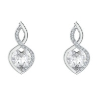Civetta Spark Infinity Heart Earring-Swarovski Clear Crystal Rosegold Photo
