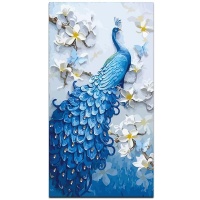 BENGATOUCH Paint by Numbers for Adults - Peacock With Flowers Photo