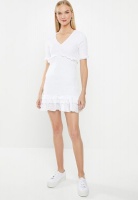 Women's Cotton On Woven Stella Shirred Mini Dress - White Photo